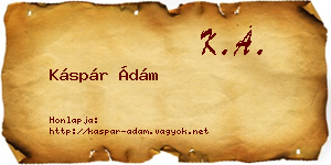 Káspár Ádám névjegykártya